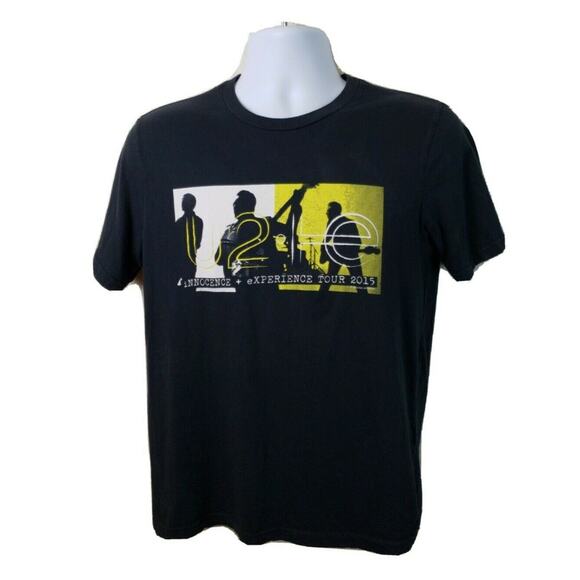 Official U2 2015 Tour Innocence and Experience Black Tshirt Size Small Free Ship - Picture 1 of 5